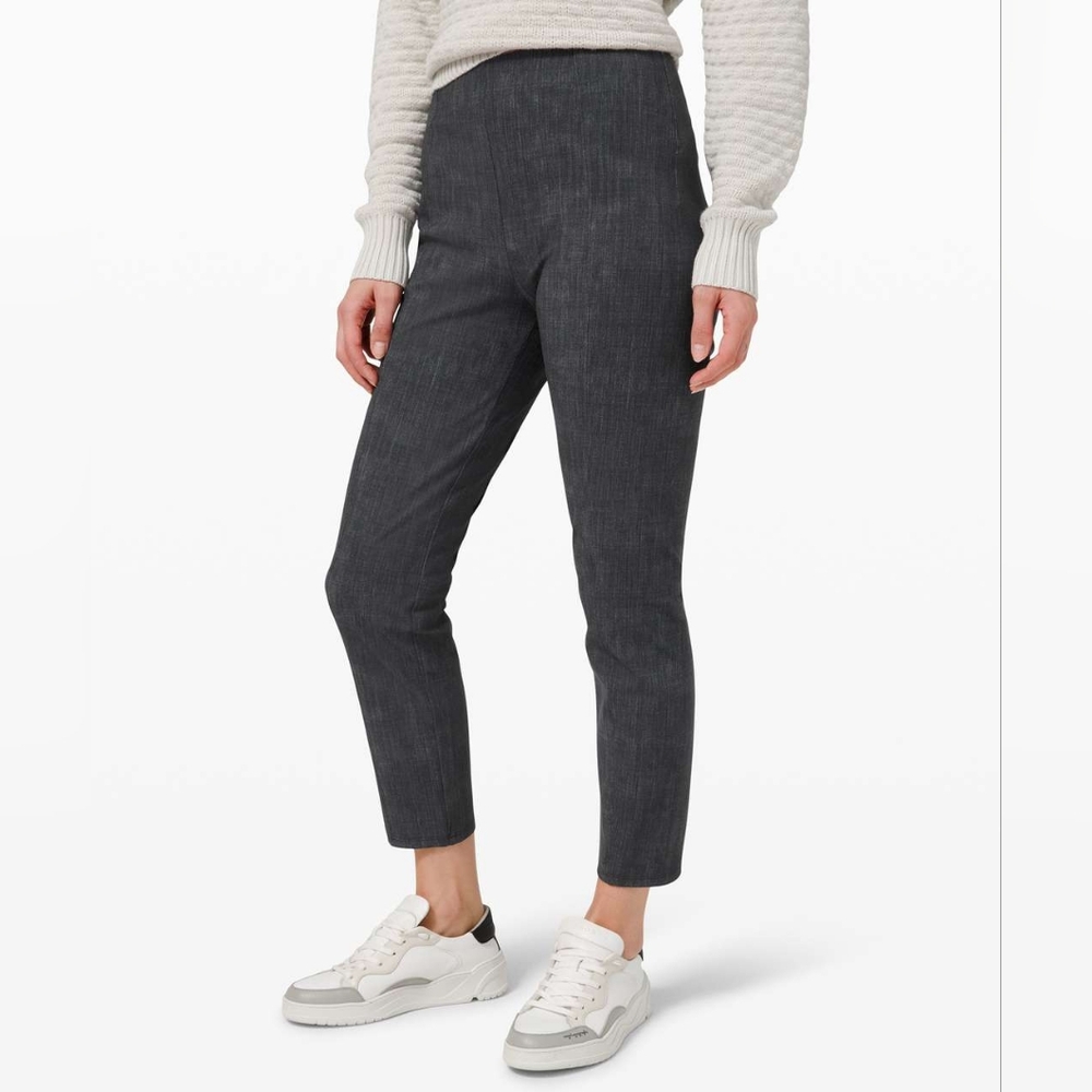 Lululemon Here to There High-Rise Crop in Crosshatch Texture Black Multi / Black